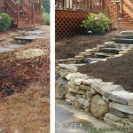 Stone Wall and Steps Before and After