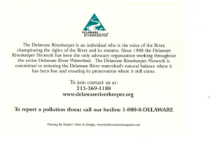 delaware River Keepers Note