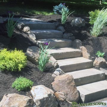 Stone Wall and Garden in Downingtown