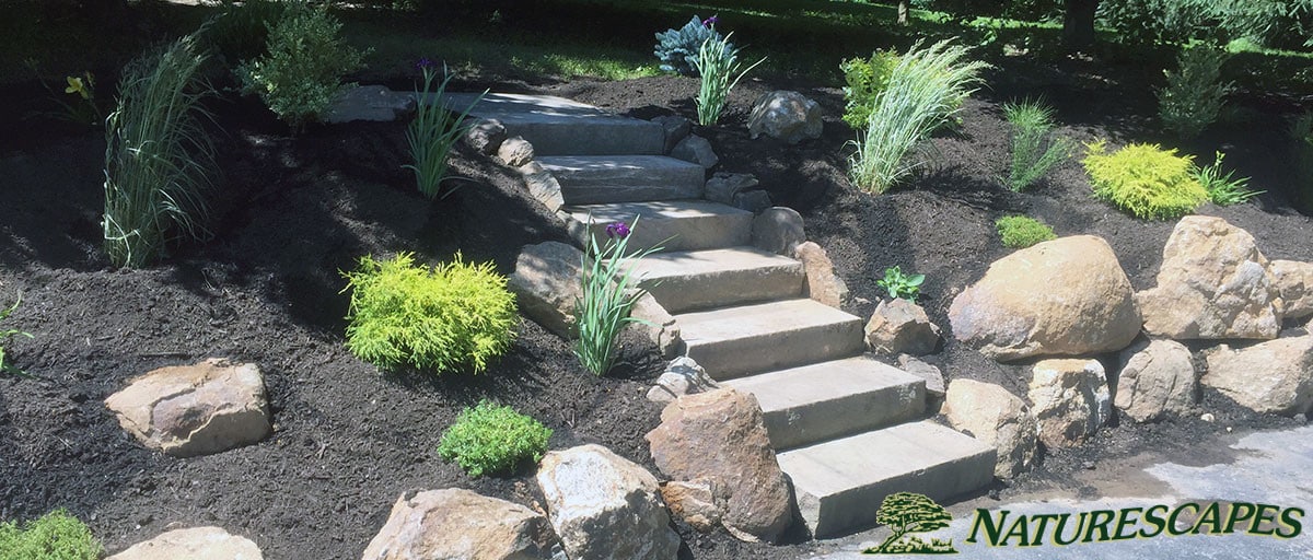 Stone Wall and Garden in Downingtown