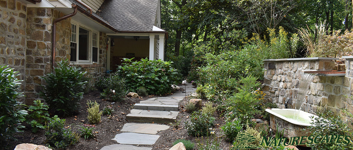 Pathway, Garden and Water Feature in Devon